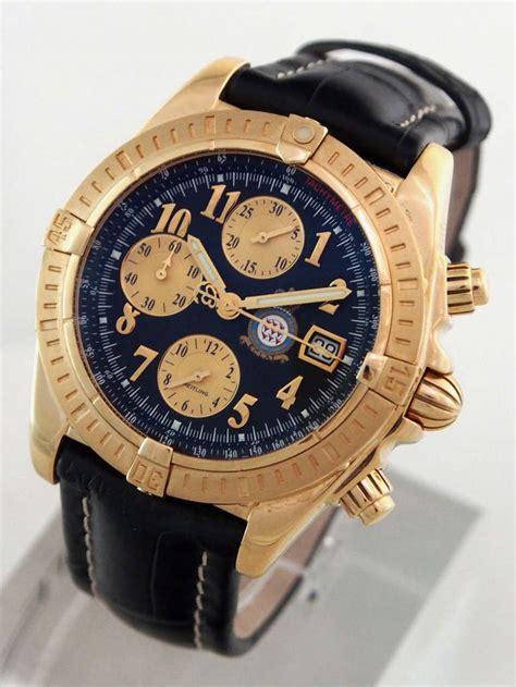 breitling red dial|Breitling yellow chronograph.